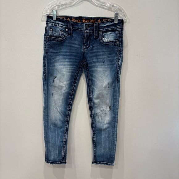 Rock Revival Denim - Rock Revival Moon Ankle Skinny Distressed Jeans Women’s Size 26